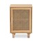 Baxton Studio Maclean Mid-Century Rattan and Natural Brown Finished Wood 1-Door Nightstand 199-12315-ZORO - alternate 2